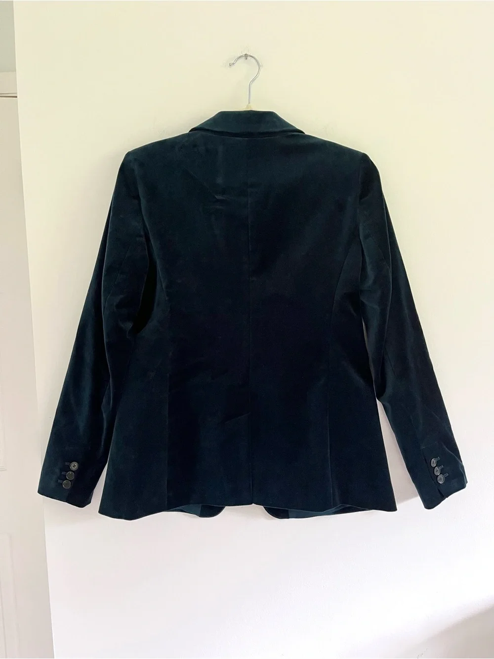 LOFT Women’s Teal Velvet Button Front Blazer Jacket Work Office Career Festive 0